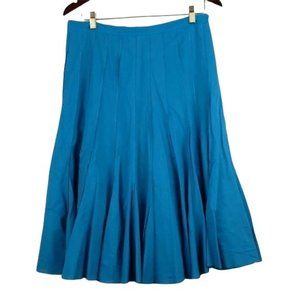 Nue Options Women's Blue Green midi skirt flare bottom Size12